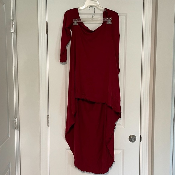 EUC Sew Trendy Fashion & Accessories Maternity & Photoshoot Red Burgundy Gown - Picture 12 of 14